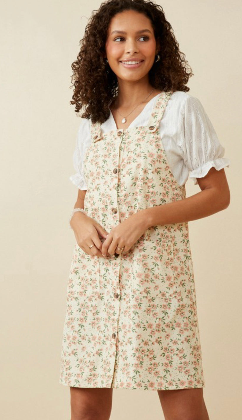 Button on sale overall dress