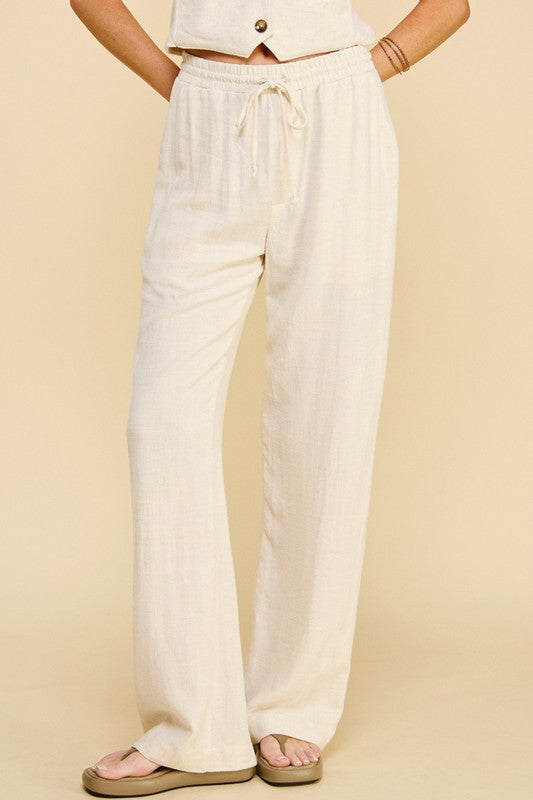 The Habor Linen Pants in Oatmeal