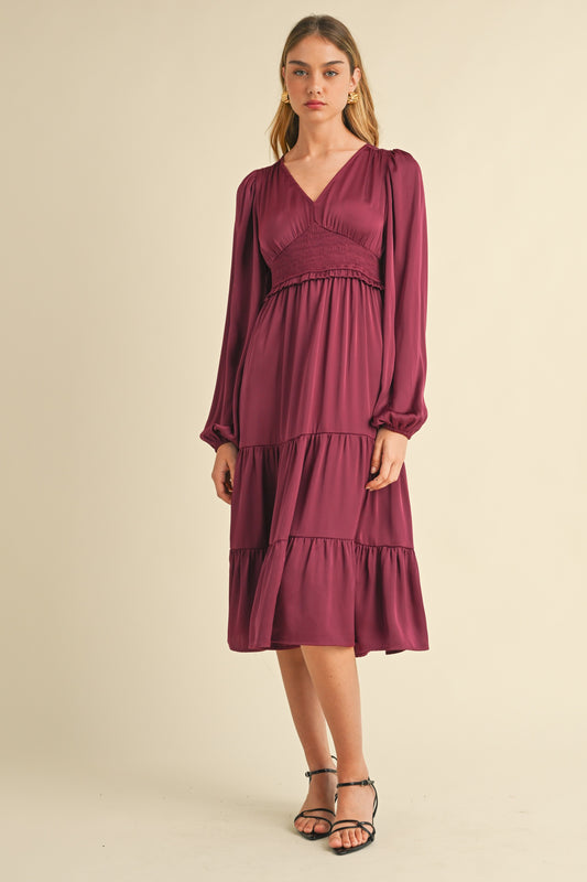 The Effie Dress in Wine