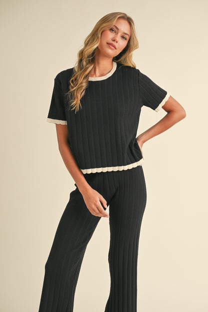 The Keegan Ribbed Set in Black