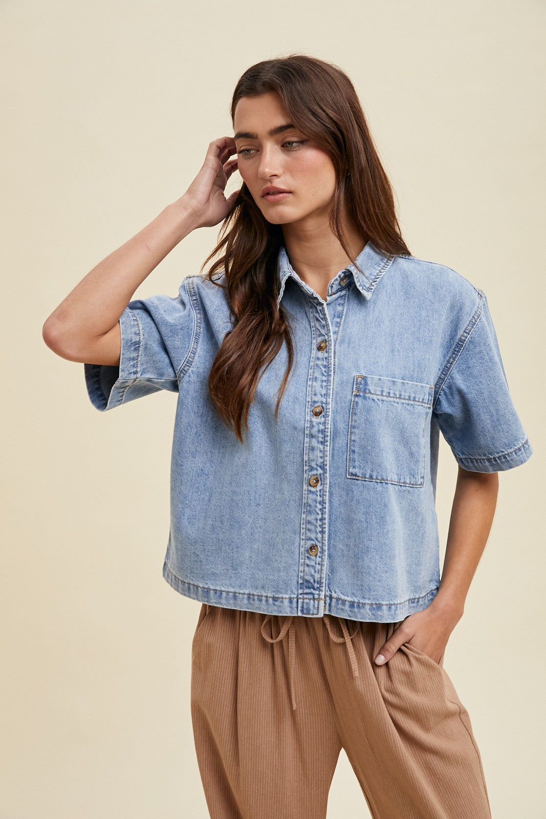 The Lutz Button-up Light Denim Shirt