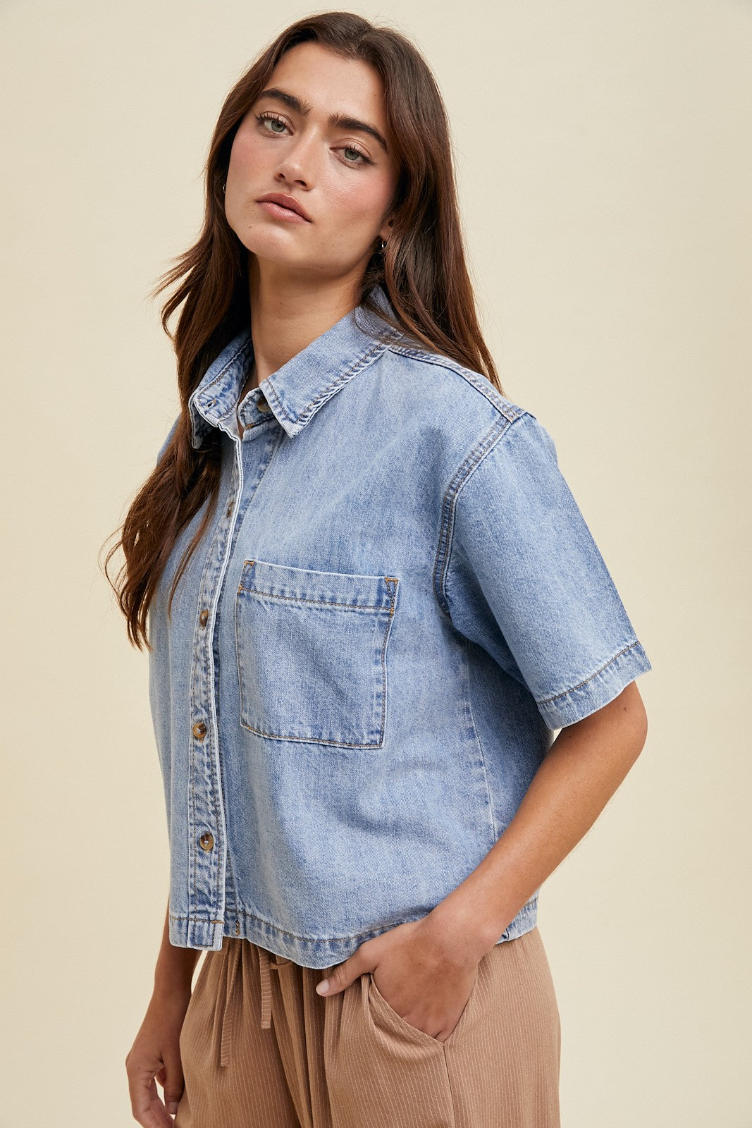 The Lutz Button-up Light Denim Shirt