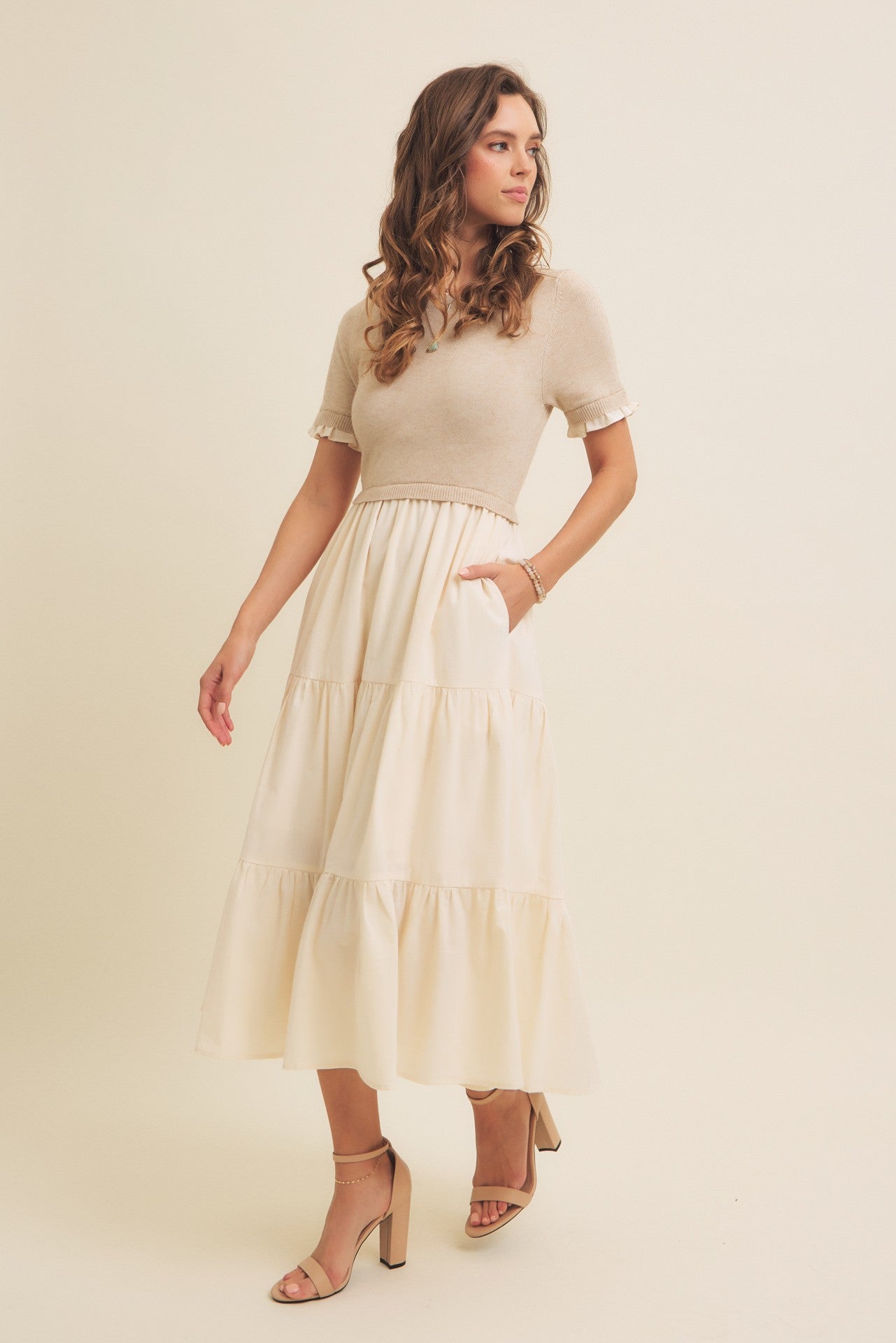 The Avonlea Sweater Top Dress in Natural