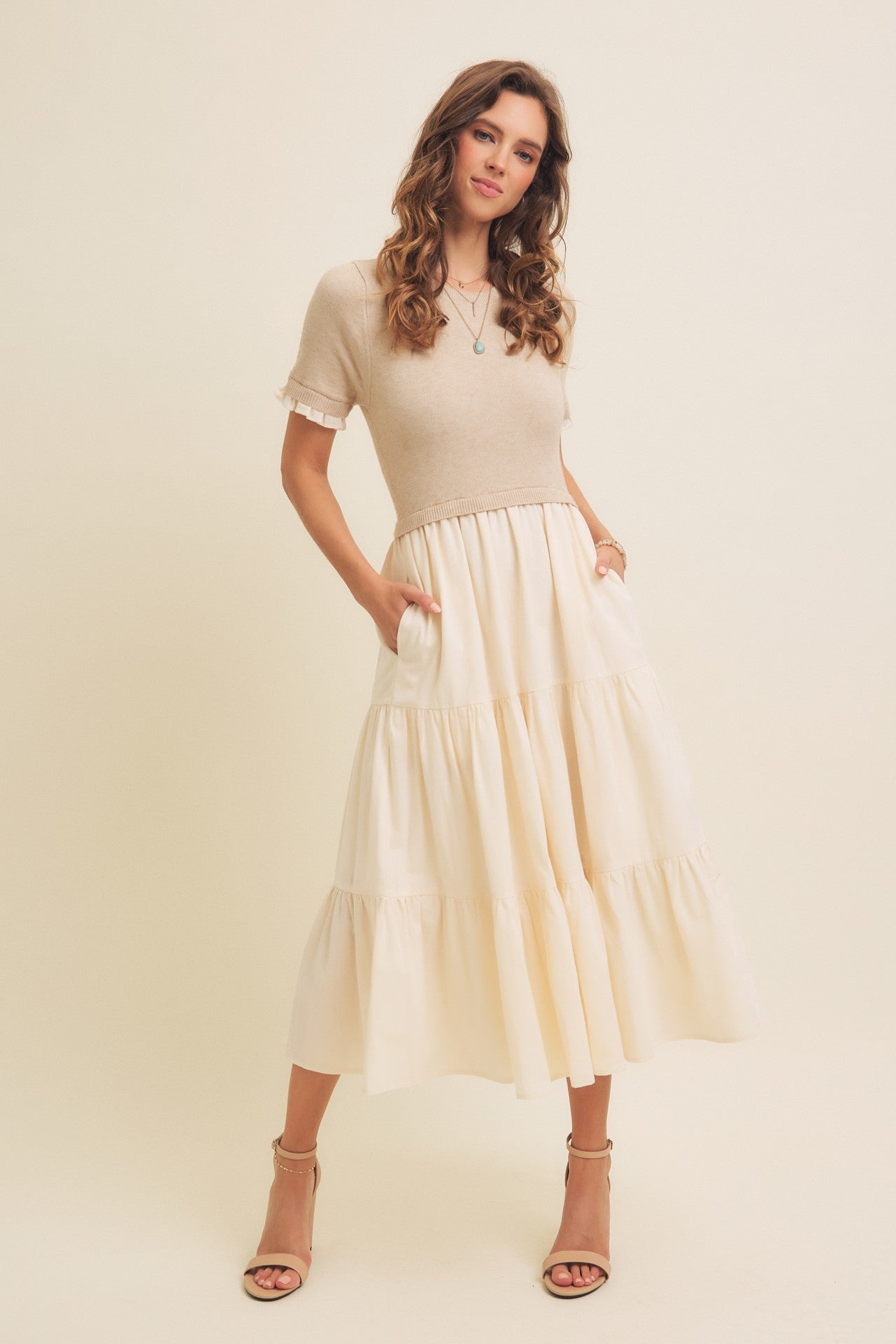 The Avonlea Sweater Top Dress in Natural