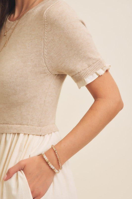 The Avonlea Sweater Top Dress in Natural