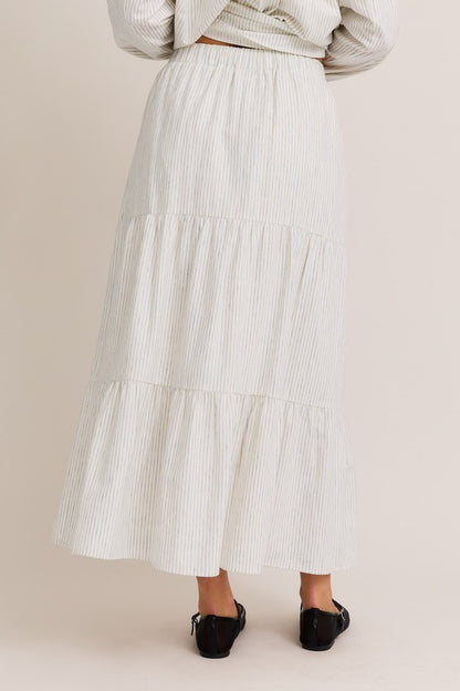 The Ines Striped Linen Skirt