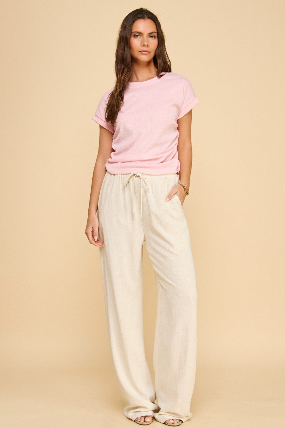 The Habor Linen Pants in Oatmeal