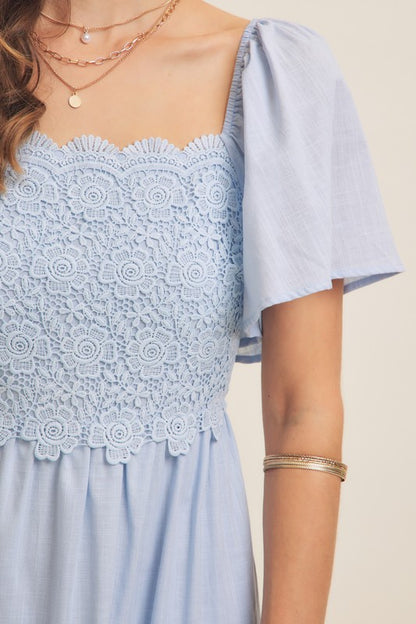 The Cully Dress in Pastel Blue