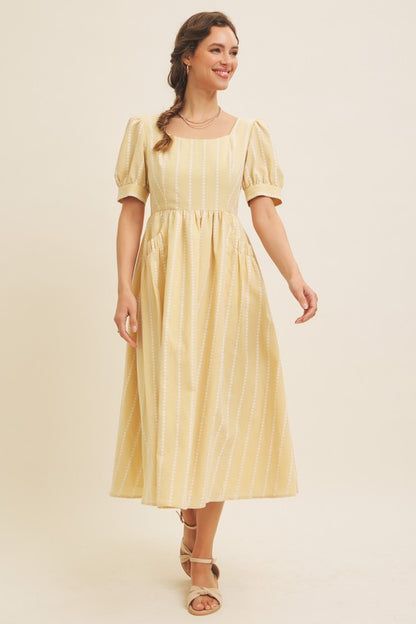 The Drew Gingham Dress in Sunflower Yellow