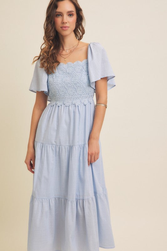 The Cully Dress in Pastel Blue