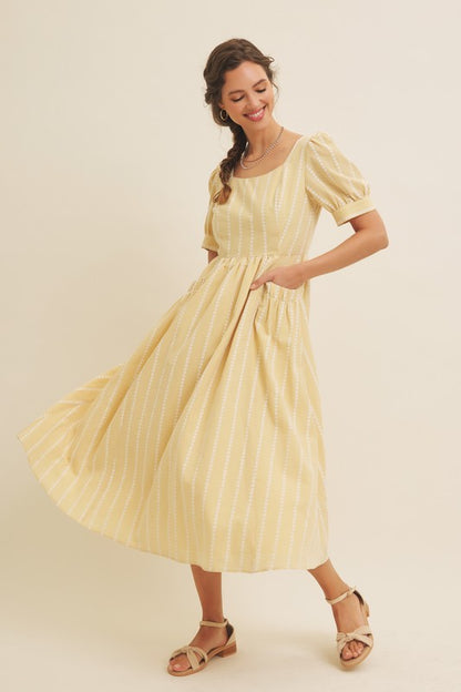 The Drew Gingham Dress in Sunflower Yellow