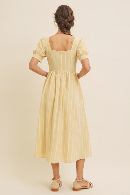 The Drew Gingham Dress in Sunflower Yellow