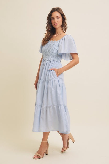 The Cully Dress in Pastel Blue